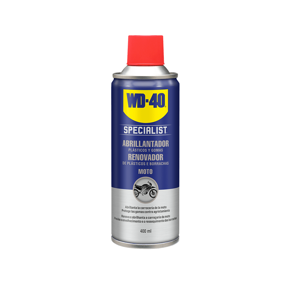 ABRILLANTADOR PLASTICOS Y GOMAS MOTO WD40 400 ml