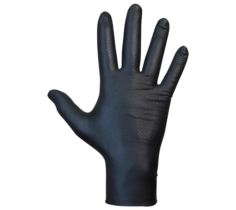 CAJA GUANTES NITRILO NEGROS DIAMANTADOS (50 UDS.) M