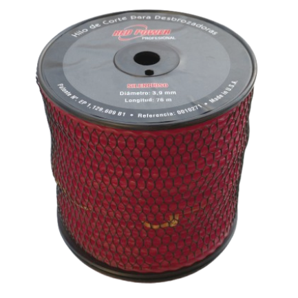 HILO DESBROZADORA NYLON  ROJO 3,9 mm x 76 m VORTEX