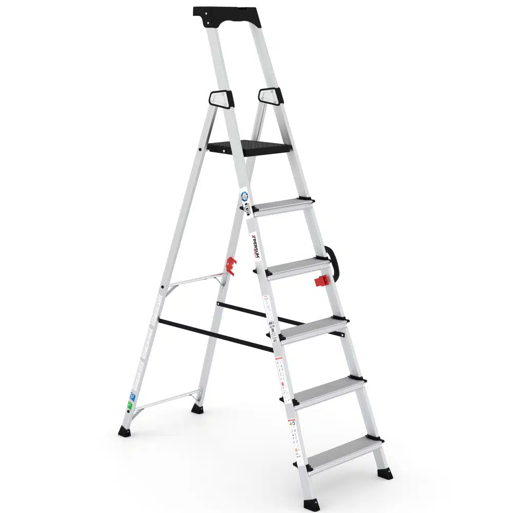 ESCALERA TIJERA CON PLATAFORMA DELUXE 6 PELDAÑOS