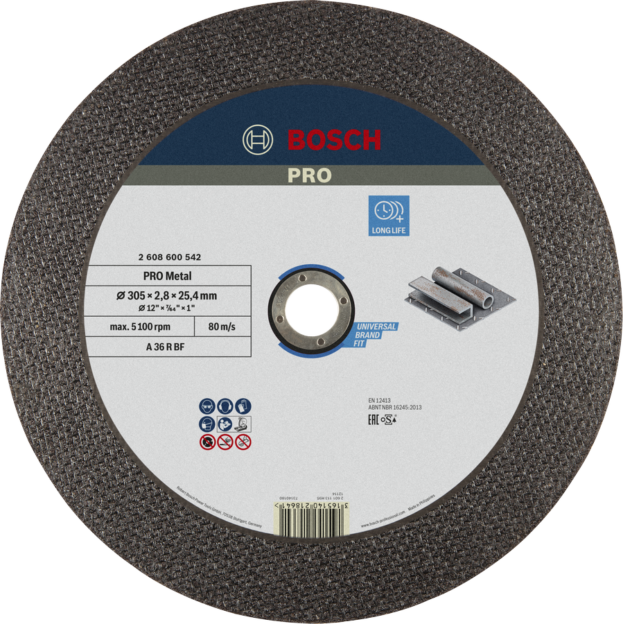DISCO DE CORTE ABRASIVO PRO Metal, 300 x 2,8 x 25,4 mm