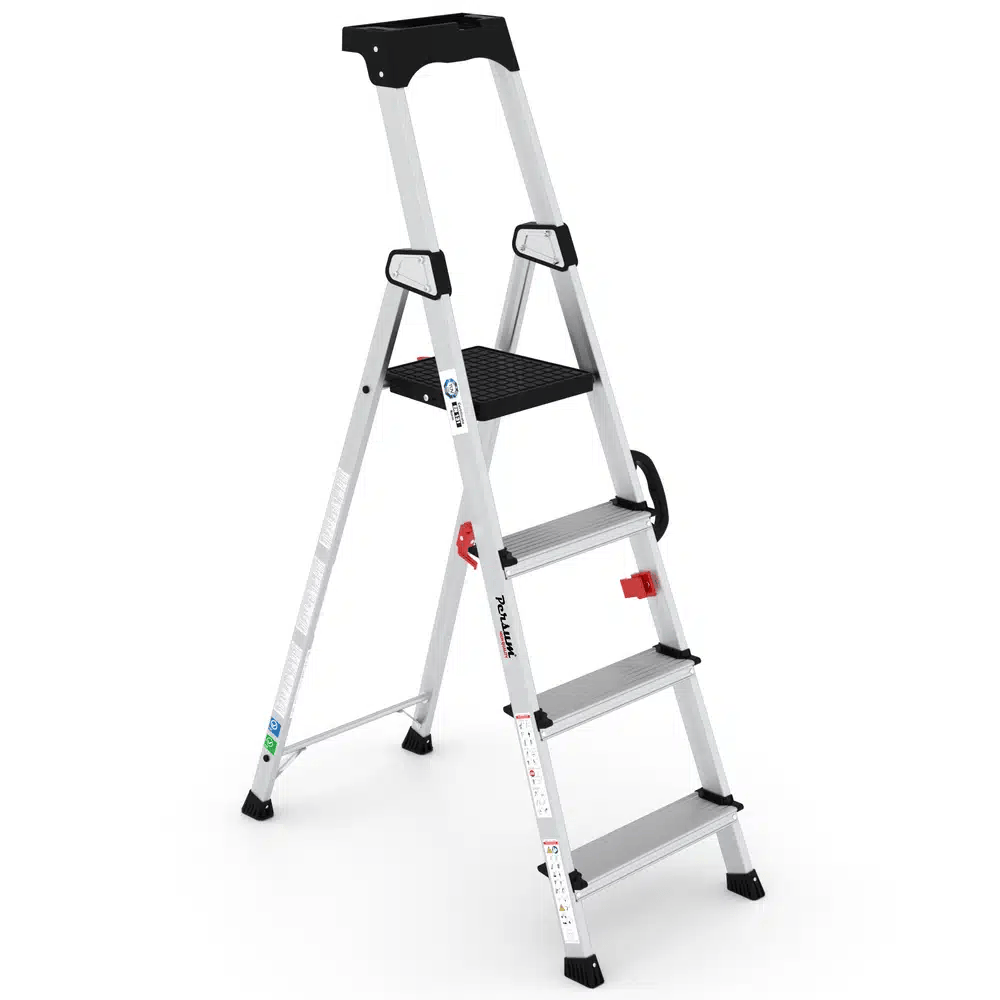 ESCALERA TIJERA CON PLATAFORMA DELUXE 4 PELDAÑOS