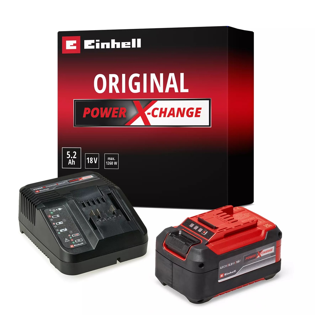 KIT CARGADOR POWER-X 18V + 1 BATERIAS 18V 5,2 Ah