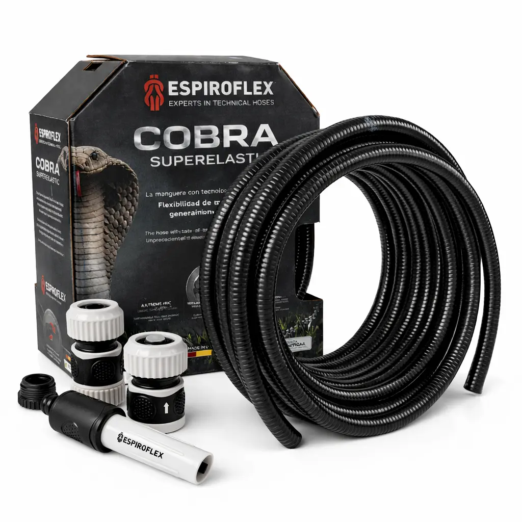 ROLLO MANGUERA RIEGO PVC Y CONECTORES COBRA SUPERELASTIC 10 m