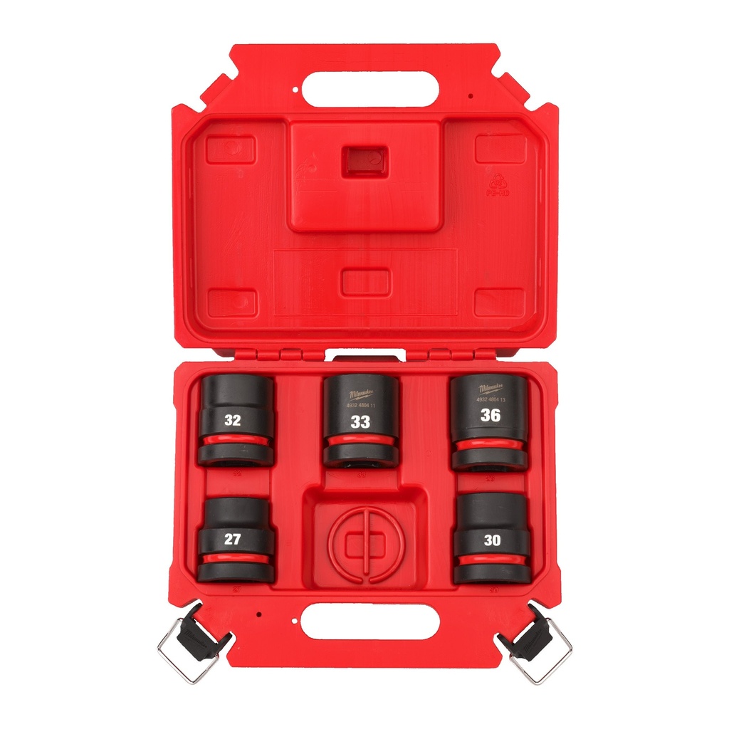 JUEGO DE 5 VASOS DE IMPACTO CORTOS 3/4" (27,30 32, 33 y 36)