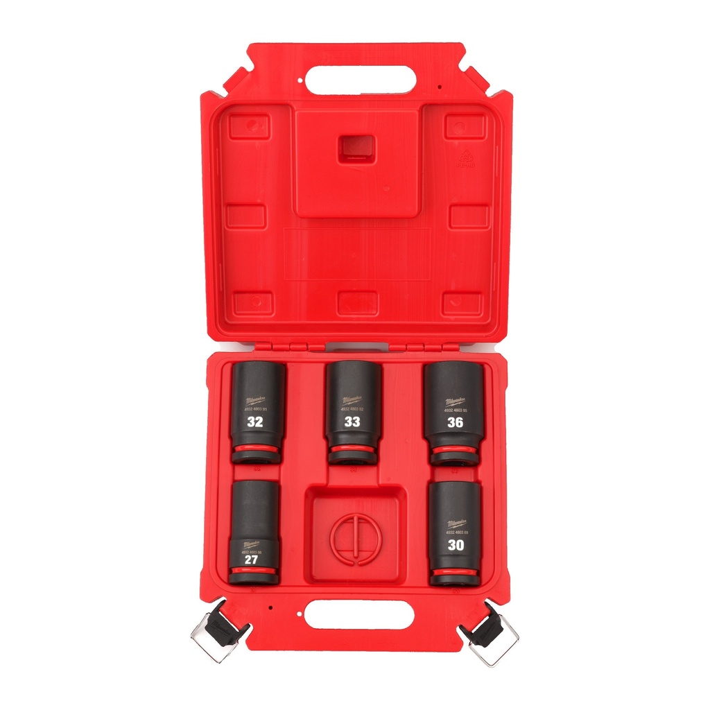 JUEGO DE 5 VASOS DE IMPACTO LARGOS 3/4" (27,30 32, 33 y 36)