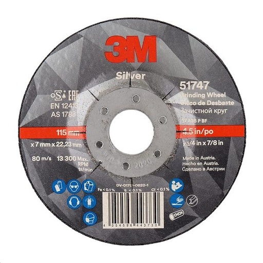 [3M7100141083] DISCO DESBASTE SILVER 115 X 7mm