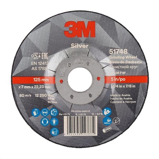 [3M7100141086] DISCO DESBASTE SILVER 125 X 7mm
