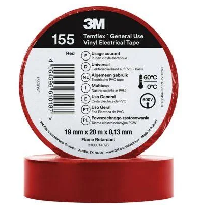 [3M7100184741] CINTA PVC ROJO TEMFLEX 155 19mm x 20 m