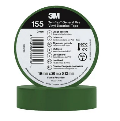 [3M7100184747] CINTA PVC VERDE TEMFLEX 155 19mm x 20 m