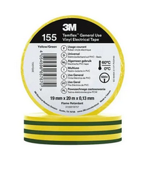 [3M7100222489] CINTA PVC VERDE/AMARILLO TEMFLEX 155 19mm x 20 m