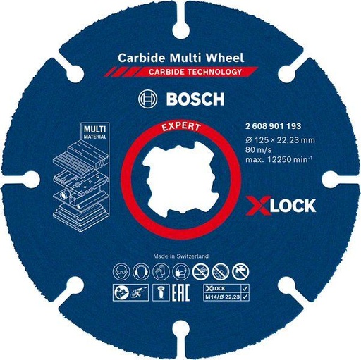 [BO2608902375] DISCOS DE CORTE EXPERT CARBIDE MULTI WHEEL X-LOCK 125MM BOSCH