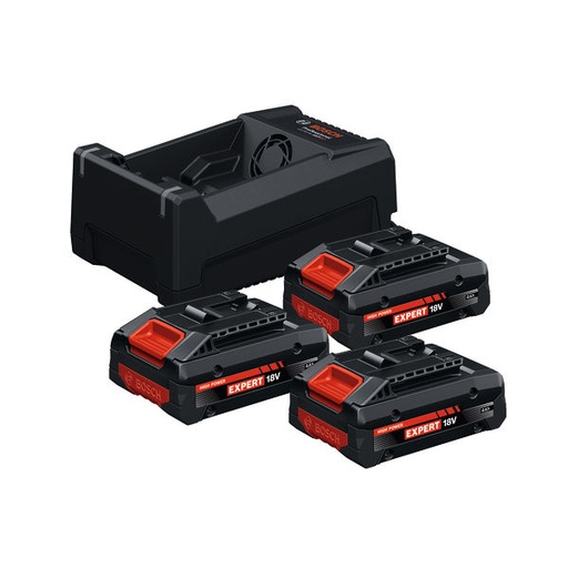 [BOPOWER18-4PCPROM] SET 3 BATERÍAS EXPERT 18V 4,0 AH Y CARGADOR GAL 12V/18V-80