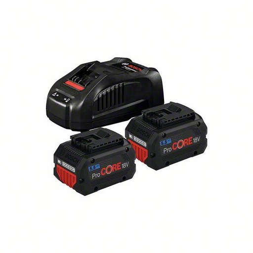 [BOPOWER18-5PC] SET 2 BATERÍAS PROCORE 18V 5,5AH Y CARGADOR 1880 CV BOSCH