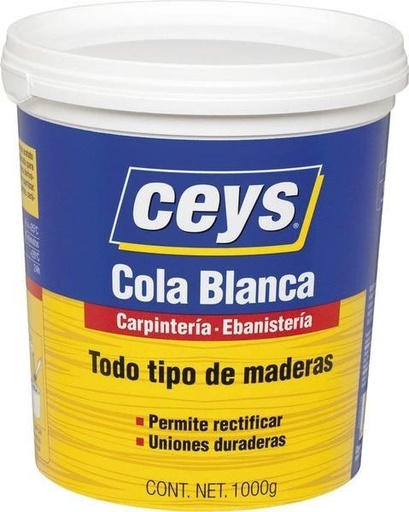 [CE501704] BOTE COLA BLANCA MADERA CEYS 1 KILO