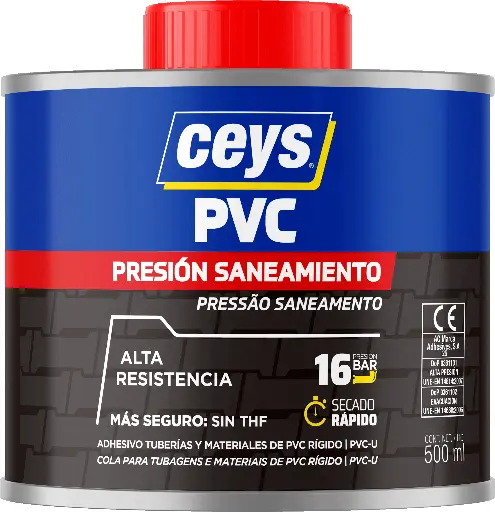 [CE900903] BOTE PVC PRESIÓN SANEAMINETO CON PINCEL 500 ml