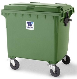 [CONTENEDORVE] CONTENEDOR TAPA PLANA 1100 l  VERDE