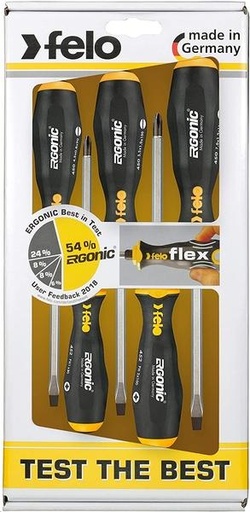 [FE45095248] JUEGO DE DESTORNILLADORES VARILLA PASANTE ERGONIC (5pzs)