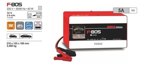 [FE805] CARGADOR BATERÍAS 5Amp.12V F-805