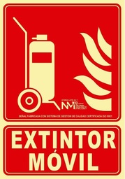 [NORD00107] SEÑAL CARRO EXTINTOR - EXTINTOR MÓVIL PVC 1 CLASE A 210X300MM