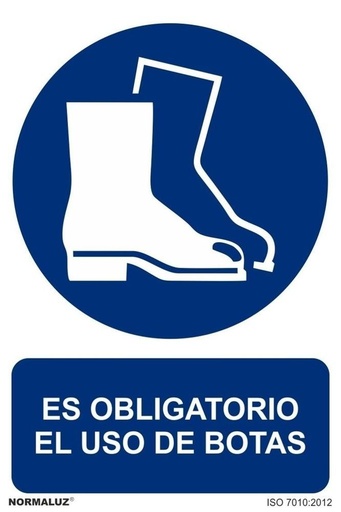 [NORD20005] SEÑAL OBLIGATORIO EL USO DE BOTAS PVC 0,7MM 210X300MM