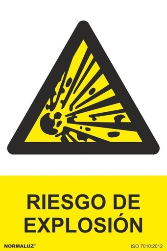 [NORD30001] SEÑAL PELIGRO RIESGO DE EXPLOSIÓN PVC 0,7MM 210X300MM