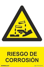 [NORD30003] SEÑAL PELIGRO RIESGO DE CORROSION PVC 0,7MM 210X300MM