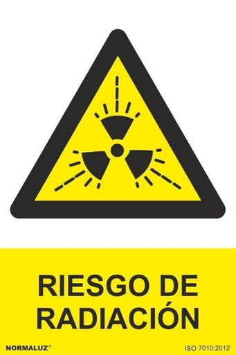 [NORD30004] SEÑAL PELIGRO RIESGO DE RADIACIÓN PVC 0,7MM 210X300MM