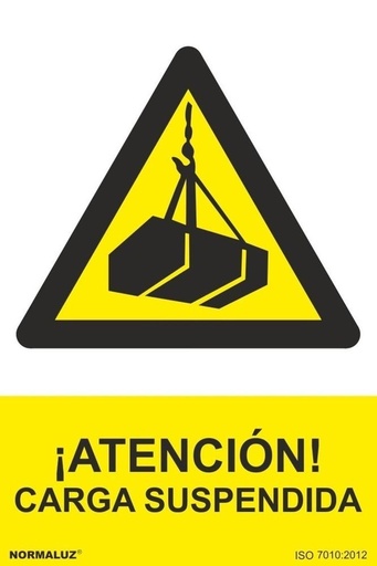 [NORD30005] SEÑAL PELIGRO ATENCIÓN CARGA SUSPENDIDA PVC 0,7MM 210X300MM