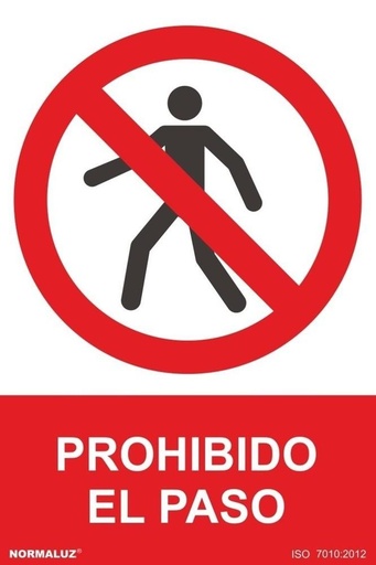 [NORD40002] SEÑAL PROHIBIDO EL PASO PVC 0,7MM 210X300MM