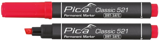 [PI52140] MARCADOR PICA 521 PERMANENENTE TIPO PINCEL ROJO