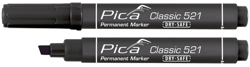 [PI52146] MARCADOR PICA 521 PERMANENTE TIPO PINCEL NEGRO