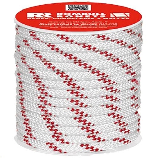 [R420410002244] CUERDA POLIÉSTER 100% TRENZADA CON ALMA BLANCA 6 mm x 25 m