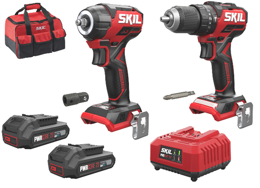 [SKI3358EA] KIT 18V 2 HERRAMIENTAS: TALADRO PERCUTOR + LLAVE IMPACTO (2 Bat. 2Ah)