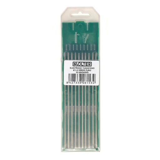 [SO06153] BLISTER 10 ELECTRODOS TUNGSTENO VERDE SOLTER 3,2
