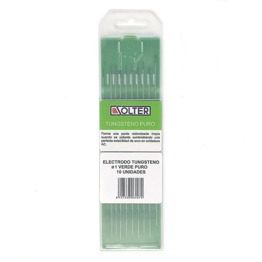 [SO06207] BLISTER 10 ELECTRODOS TUNGSTENO VERDE SOLTER 1