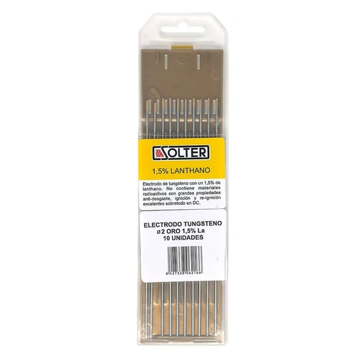 [SO06216] BLISTER 10 ELECTRODOS  TUNGSTENO ORO SOLTER 0621 2