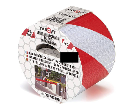 [TACRBR33100] CINTA REFLECTANTE ROJA Y BLANCA TARGET 33M X 100MM