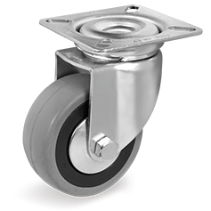 [TE374375] RUEDA GOMA SERIE 37 SOPORTE GIRATORIO CON PLETINA 75 mm