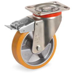 [TE6566100] RUEDA SERIE 65-AL SOPORTE GIRATORIO PLETINA P FRENO 100 mm