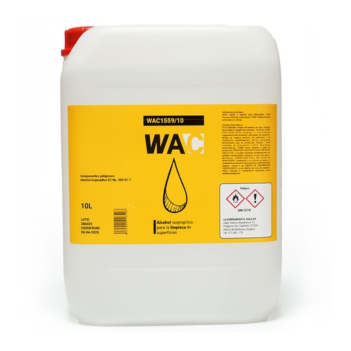 [WAC1559/10] ALCOHOL ISOPROPÍLICO DE LIMPIEZA WAC 10 l