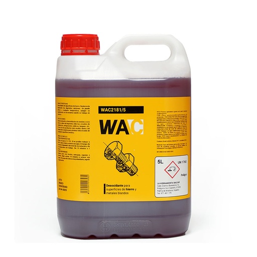 [WAC2181/5] DESOXIDANTE DESINCRUSTANTE WAC 5 l