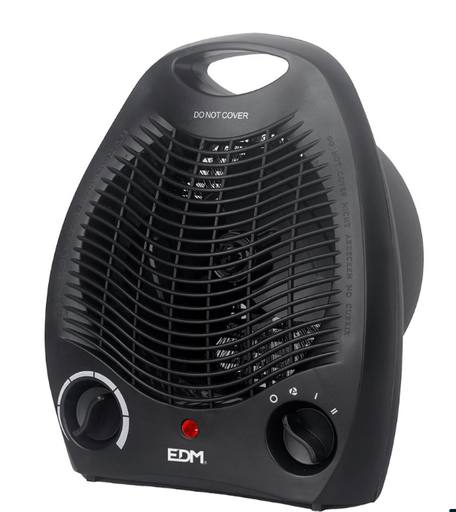 [EDM07220] CALEFACTOR DOMESTICO DE SUELO NEGRO 1000-2000 W