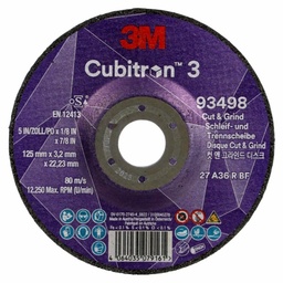 [3M7100305448] DISCO DE CORTE Y DESBASTE CUBITRON 3 T27 125 mm x 3,2 mm