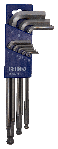 [II489CH] JUEGO 9 LLAVES ALLEN IRIMO CROMADAS CON PUNTA HEXAGONAL DE BOLA 1,5-10