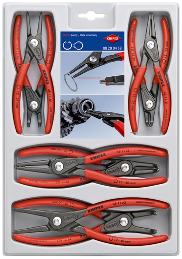 [NS-KN002004SB] KNIPEX 00 20 04 SB JUEGO DE ALICATES DE PRECISIÓN PARA ARANDELAS 8 PIEZAS