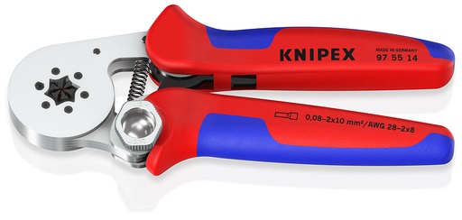 [NS-KN975514SB] KNIPEX 97 55 14 SB ALICATE AUTOAJUSTABLE PARA CRIMPAR PUNTERAS HUECAS DE ACCESO LATERAL CON MANGOS MULTICOMPONENTES CROMADO 180 MM