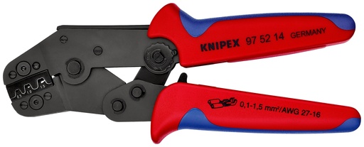 [NS-KN975214] KNIPEX 97 52 14 ALICATE PARA CRIMPAR TERMINALES MODELO CORTO CON MANGOS MULTICOMPONENTES BARNIZADOS 195 MM