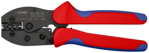 [NS-KN975234] KNIPEX 97 52 34 PRECIFORCE® ALICATE PARA CRIMPAR TERMINALES CON MANGOS MULTICOMPONENTES BARNIZADOS 220 MM