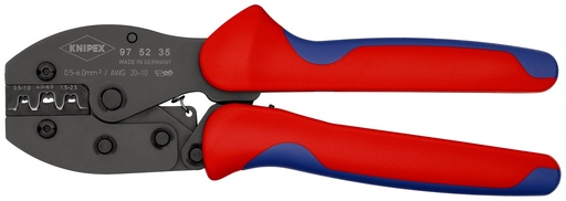 [NS-KN975235] KNIPEX 97 52 35 PRECIFORCE® ALICATE PARA CRIMPAR TERMINALES CON MANGOS MULTICOMPONENTES BARNIZADOS 220 MM
